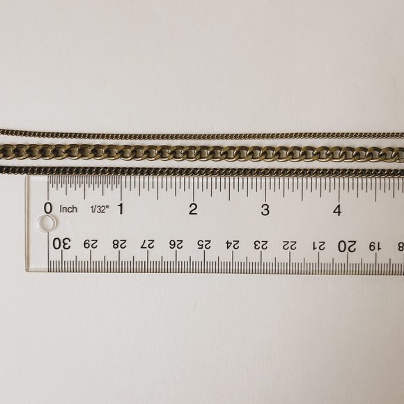 Park Lane 37" Long Multi Strand Antique Brass Tone Chain Layered Simple Necklace - Picture 7 of 7